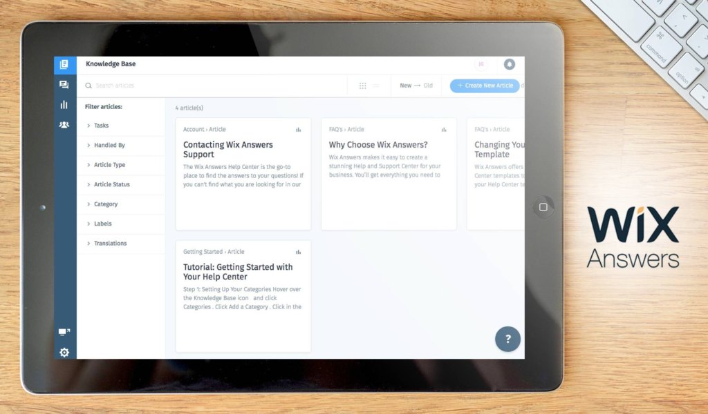 Wix Answers dashboard