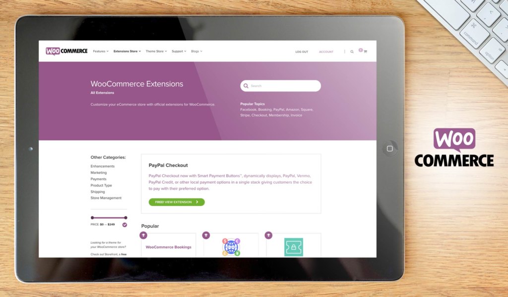 woo commerce dashboard example