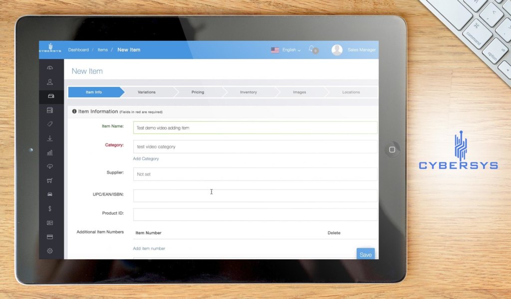 Cybersys POS dashboard