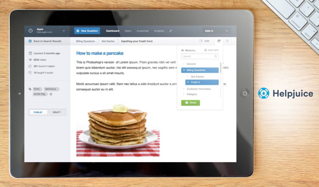 HelpJuice dashboard