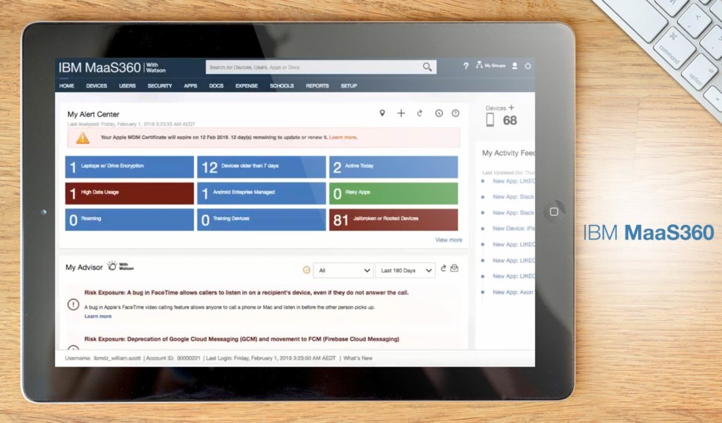 IBM MaaS360 dashboard