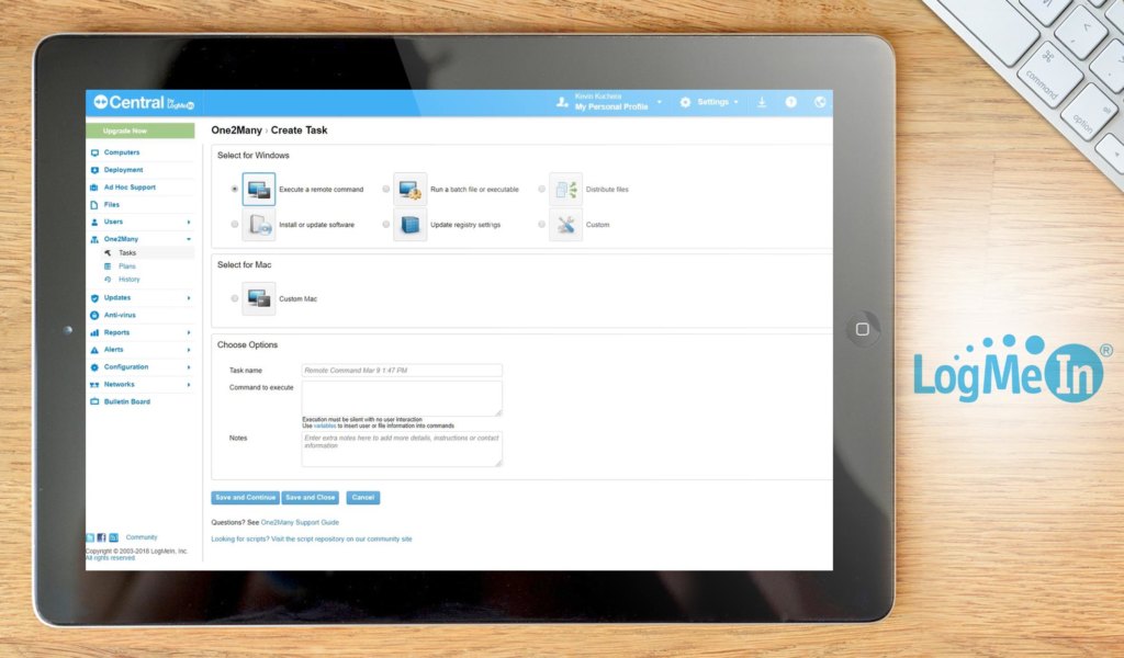LogMeIn Central dashboard example