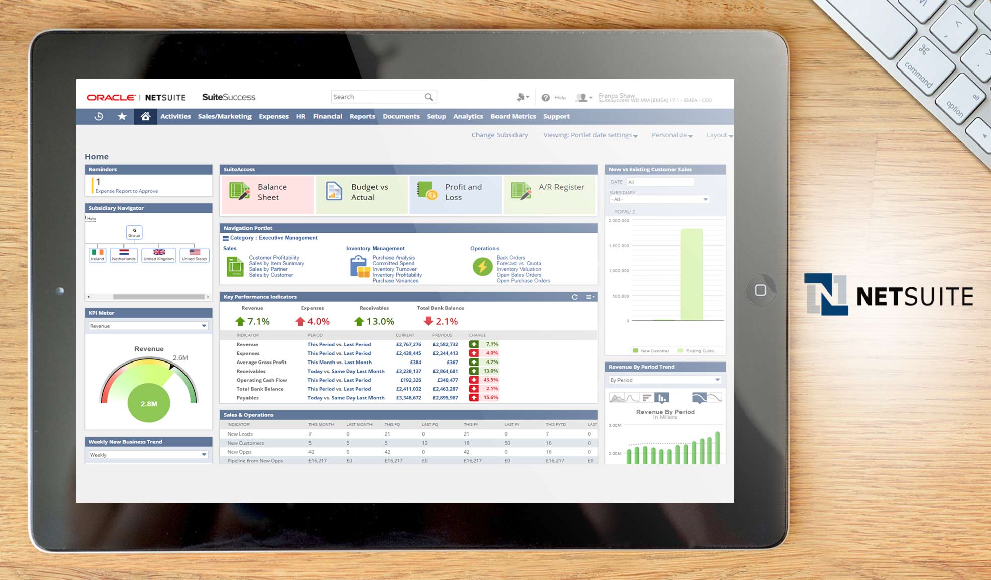 netsuite crm dashboard