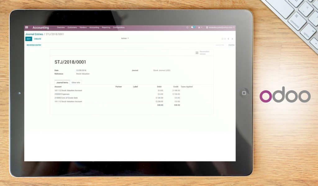 Odoo dashboard example