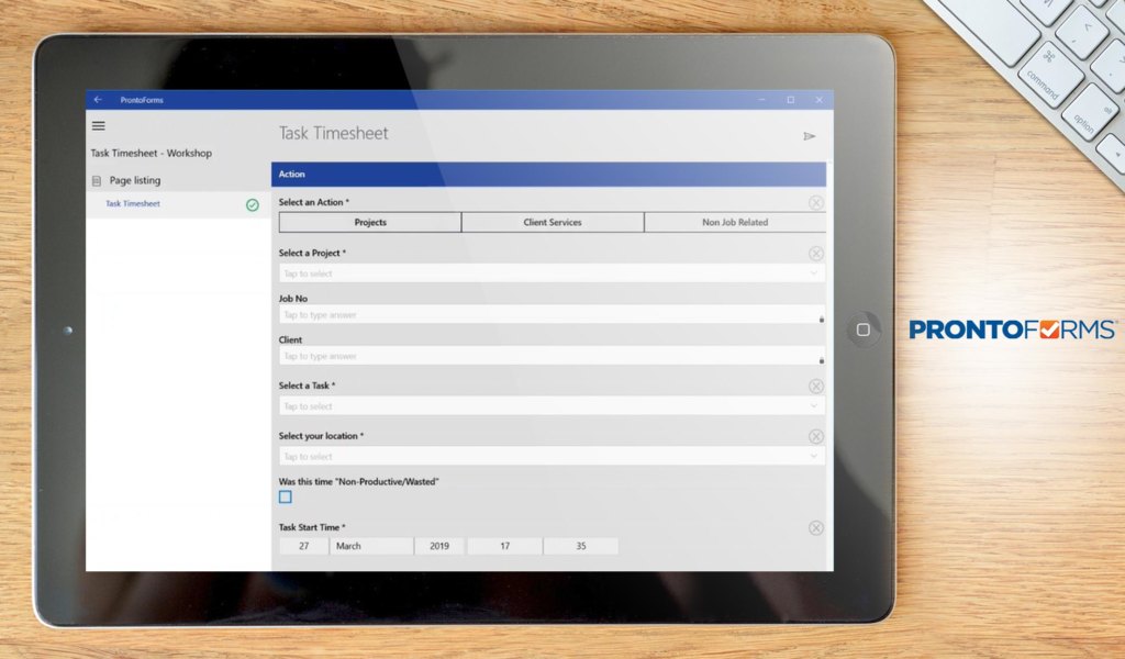 prontoforms dashboard example