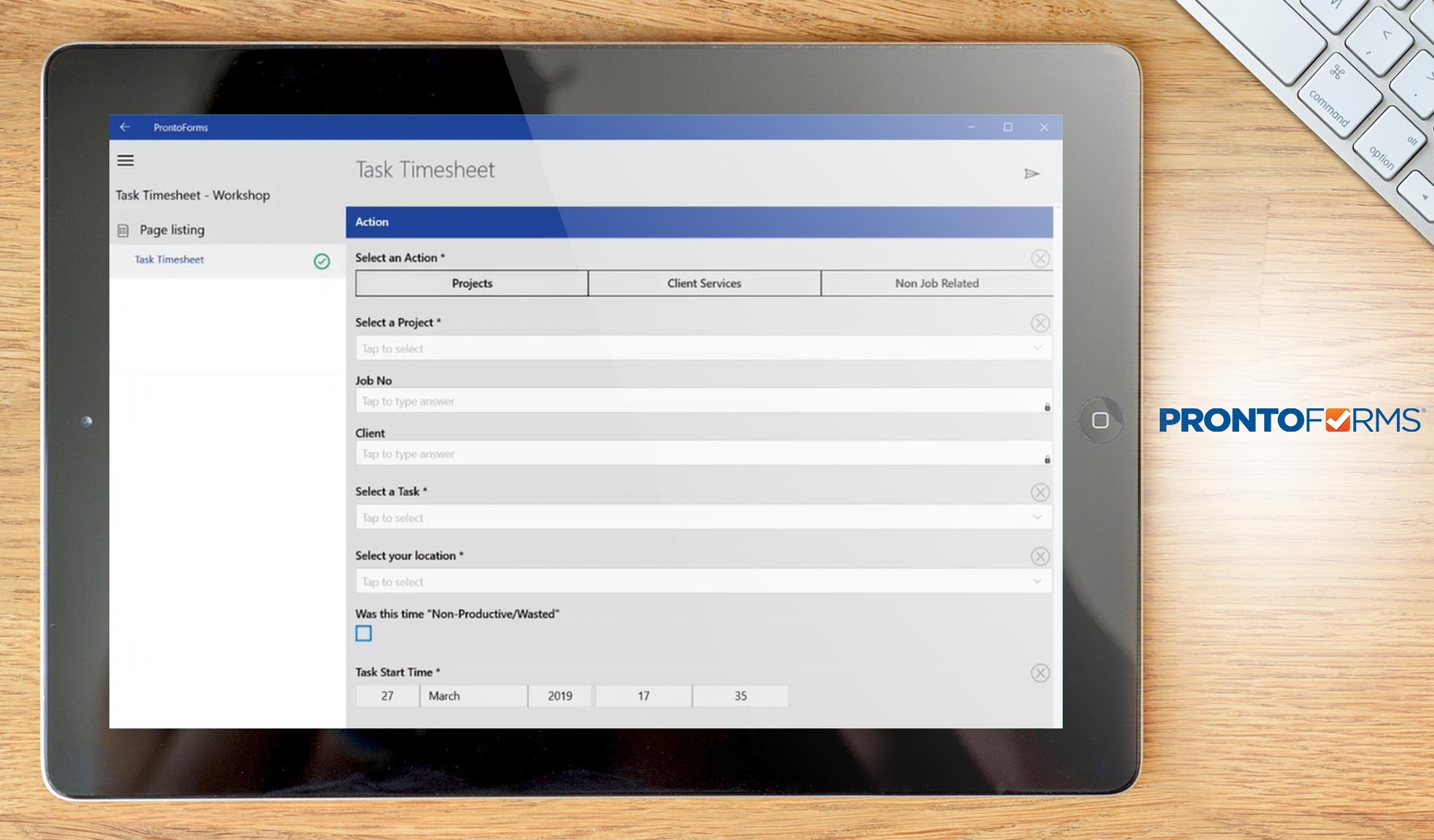 ProntoForms dashboard