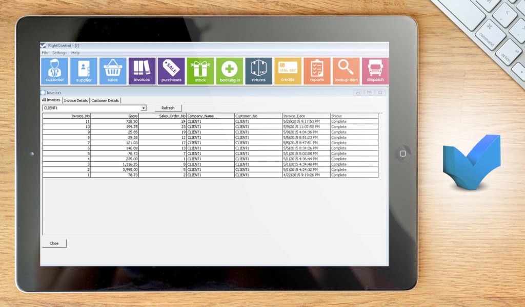 RightControl dashboard