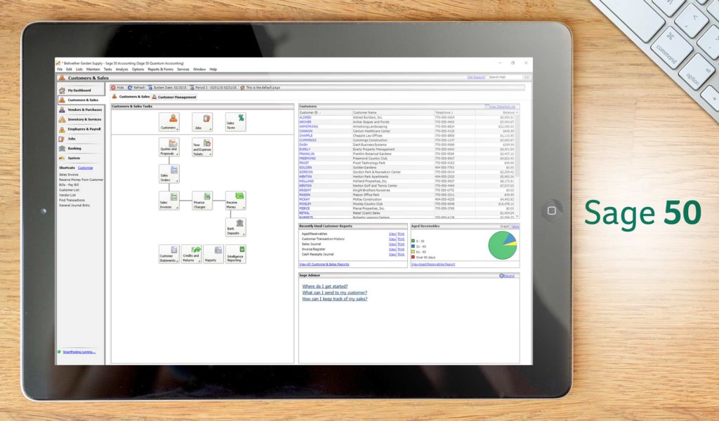 Sage 50 dashboard example