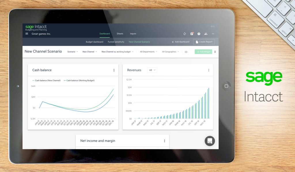 Sage Intacct dashboard