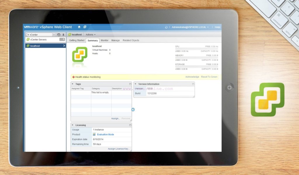 VMWare vCenter Server dashboard example