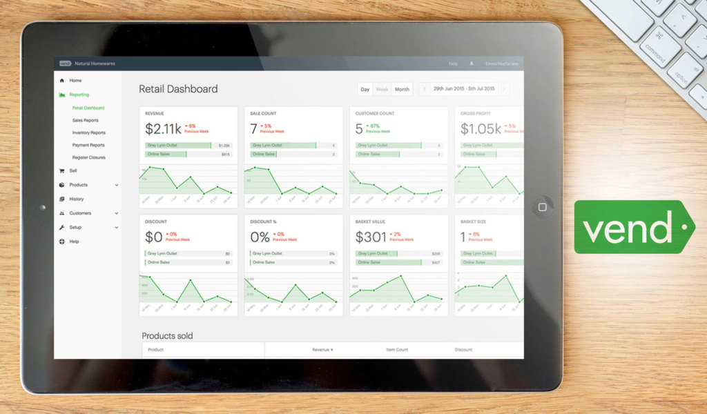 vend dashboard example