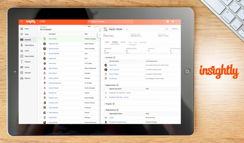 Insightly dashboard
