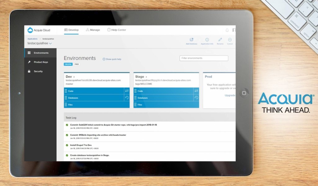Acquia dashboard