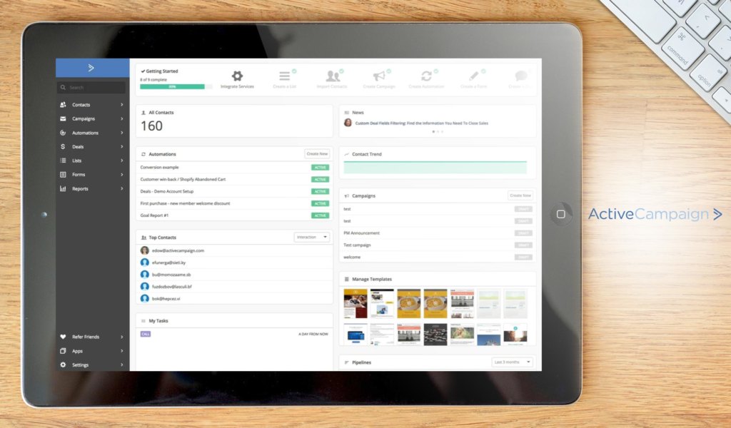 ActiveCampaign dashboard example