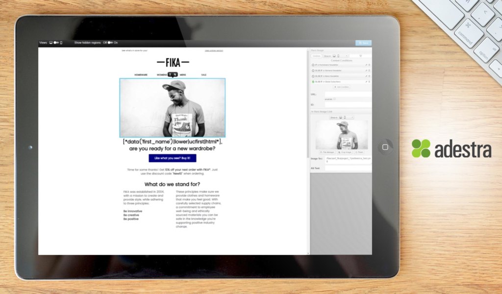 Adestra dashboard example