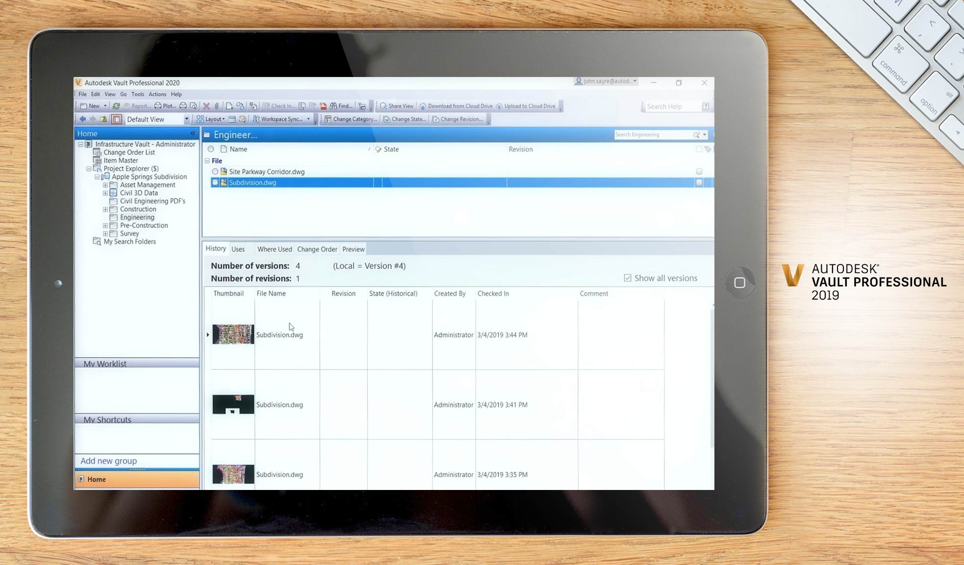 Autodesk Vault dashboard