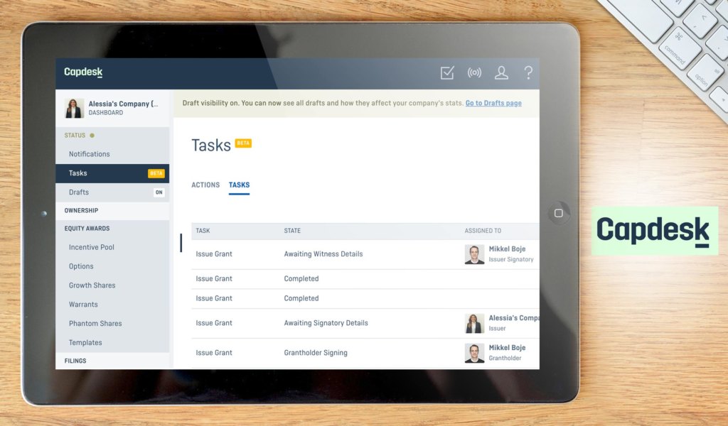 Capdesk dashboard example