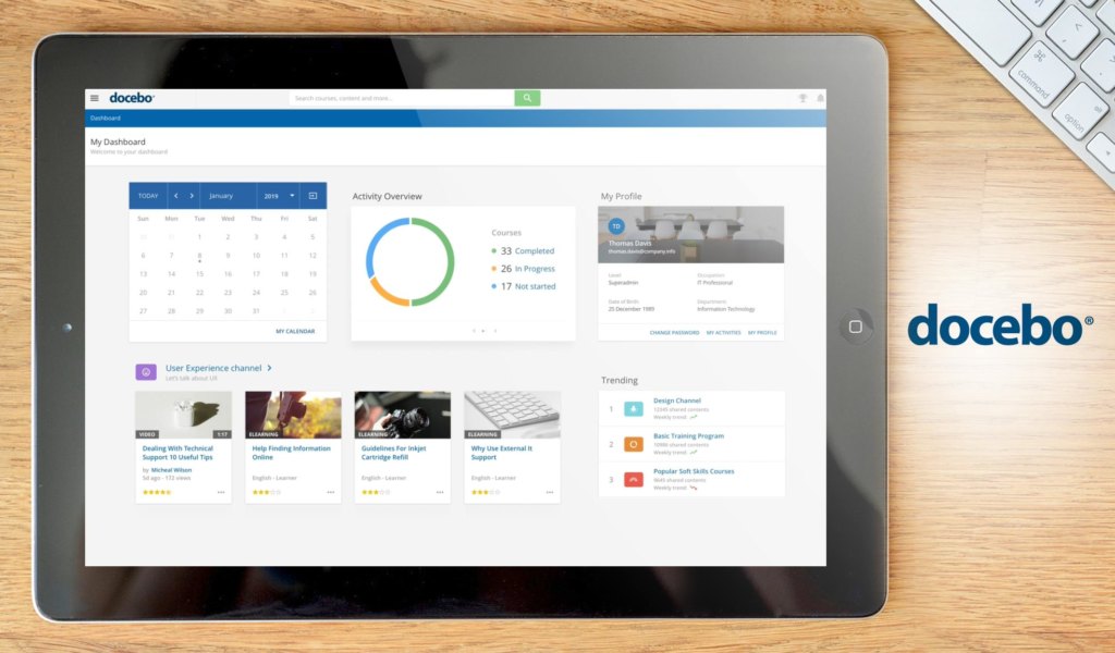Docebo dashboard example