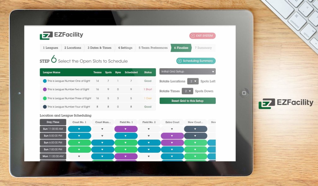 EZFacility dashboard