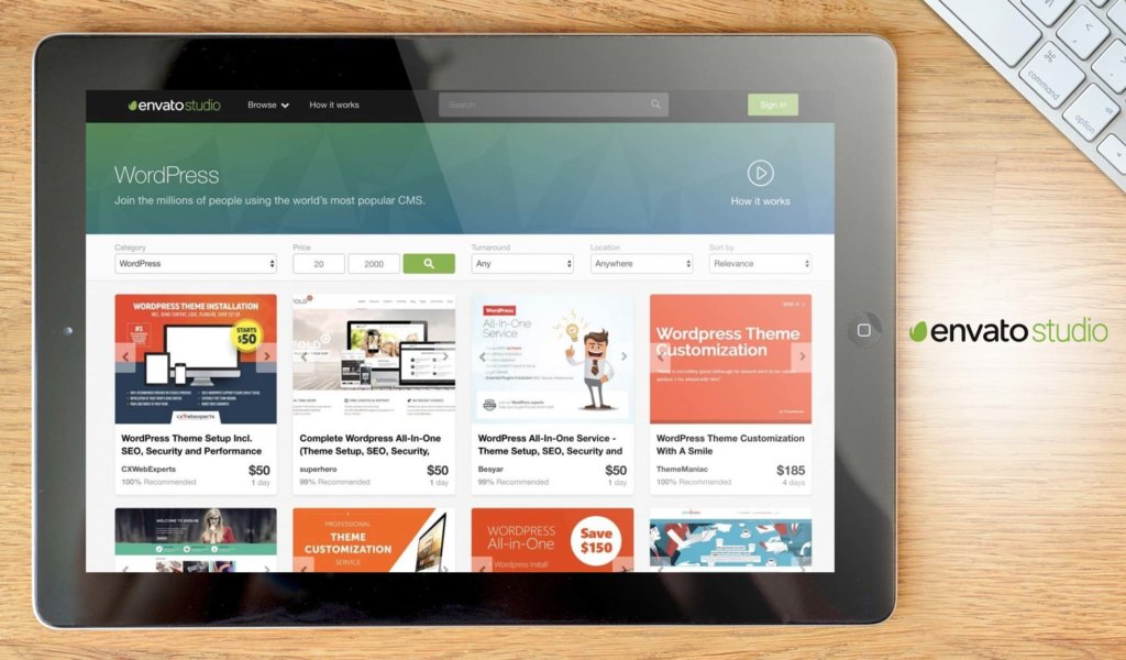 Envato Studio dashboard