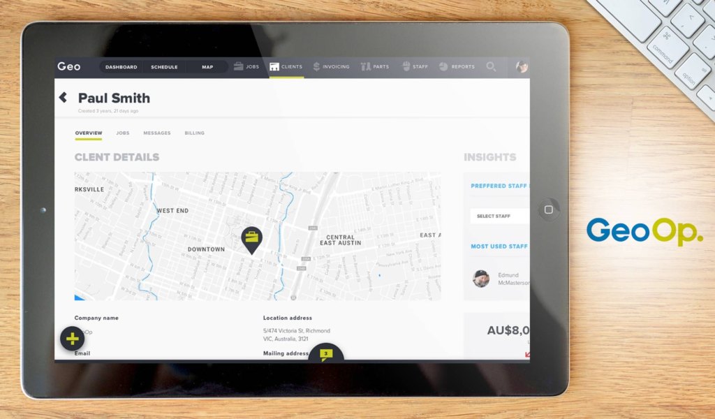 GeoOp dashboard example