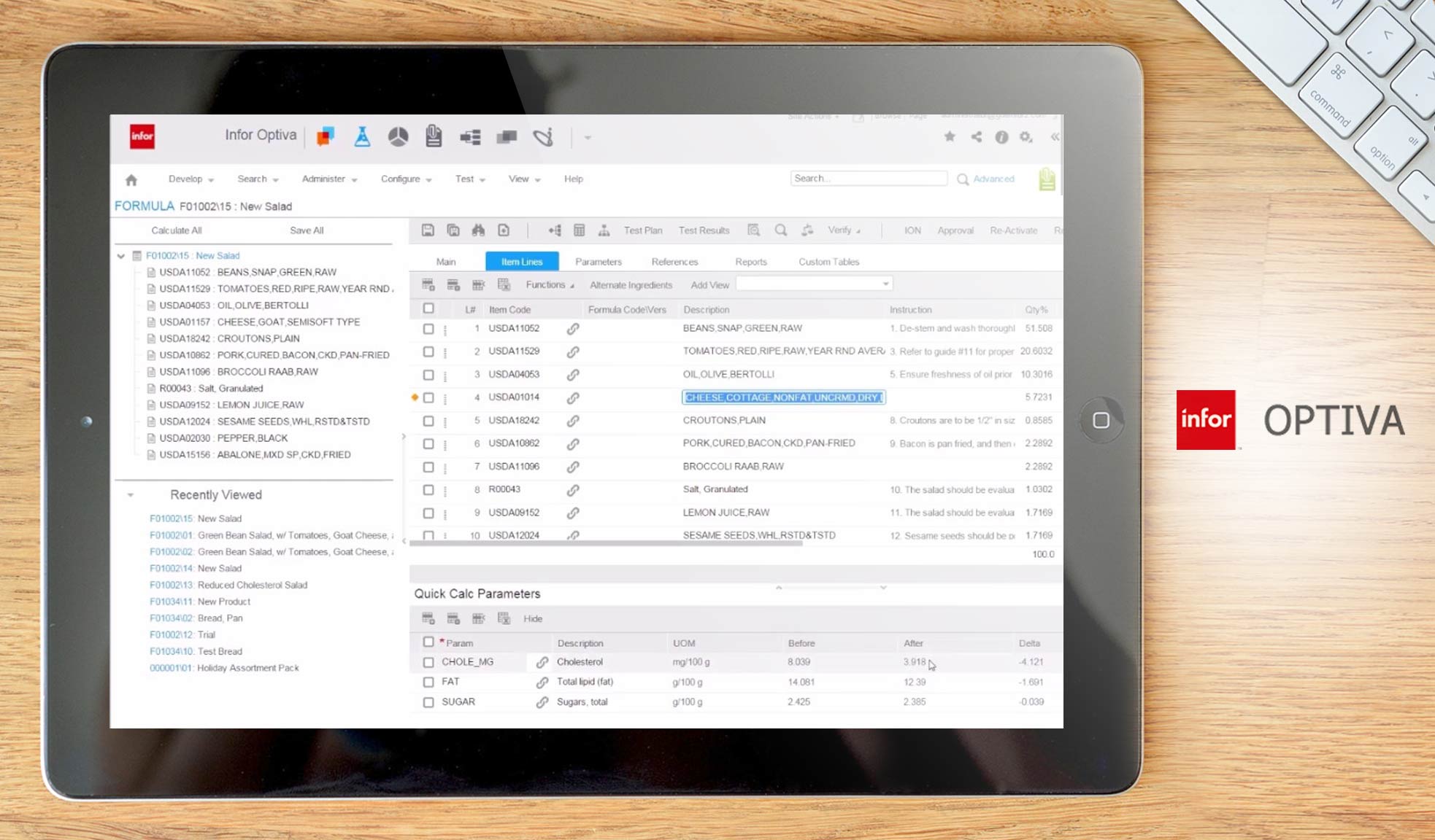 Infor PLM Optiva dashboard