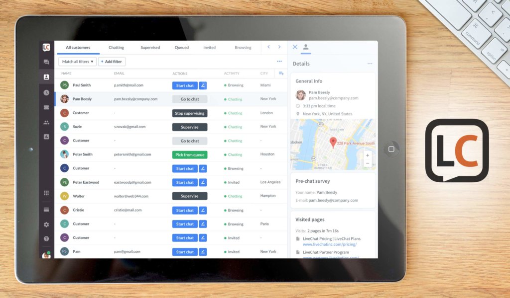 LiveChat dashboard