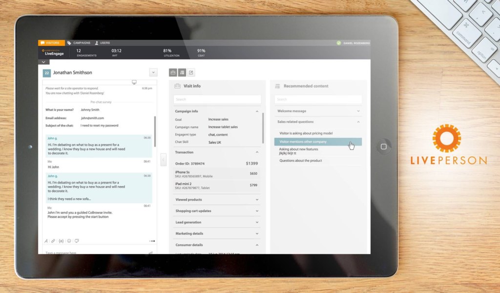 LivePerson dashboard