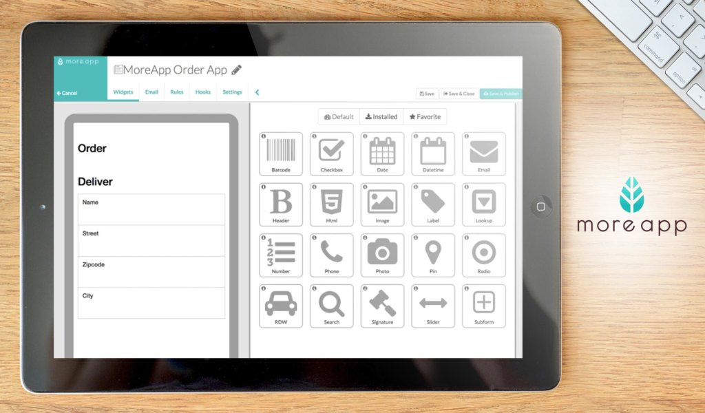 MoreApp Forms dashboard