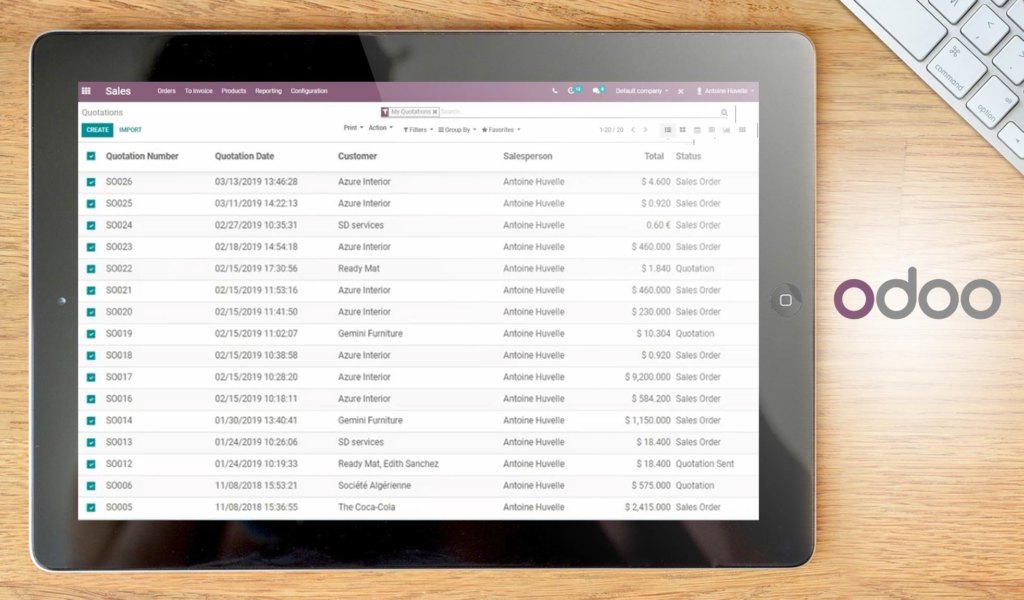 Odoo dashboard