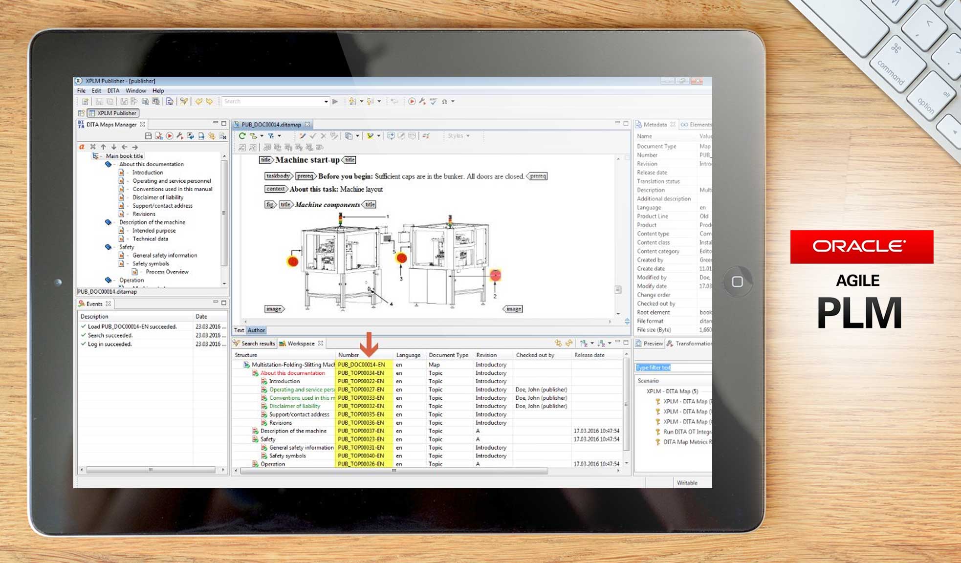 Oracle Agile PLM dashboard