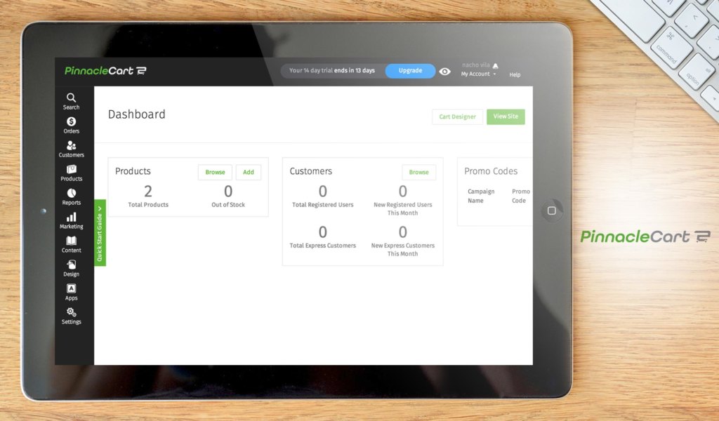 PinaccleCart dashboard