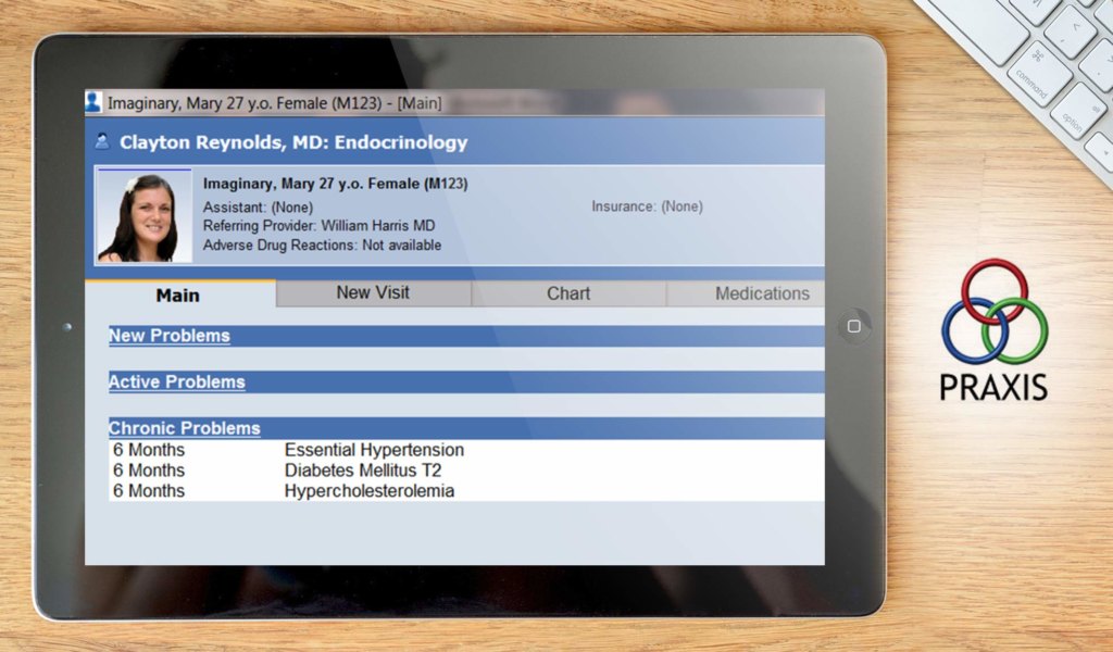 Praxis EMR dashboard example