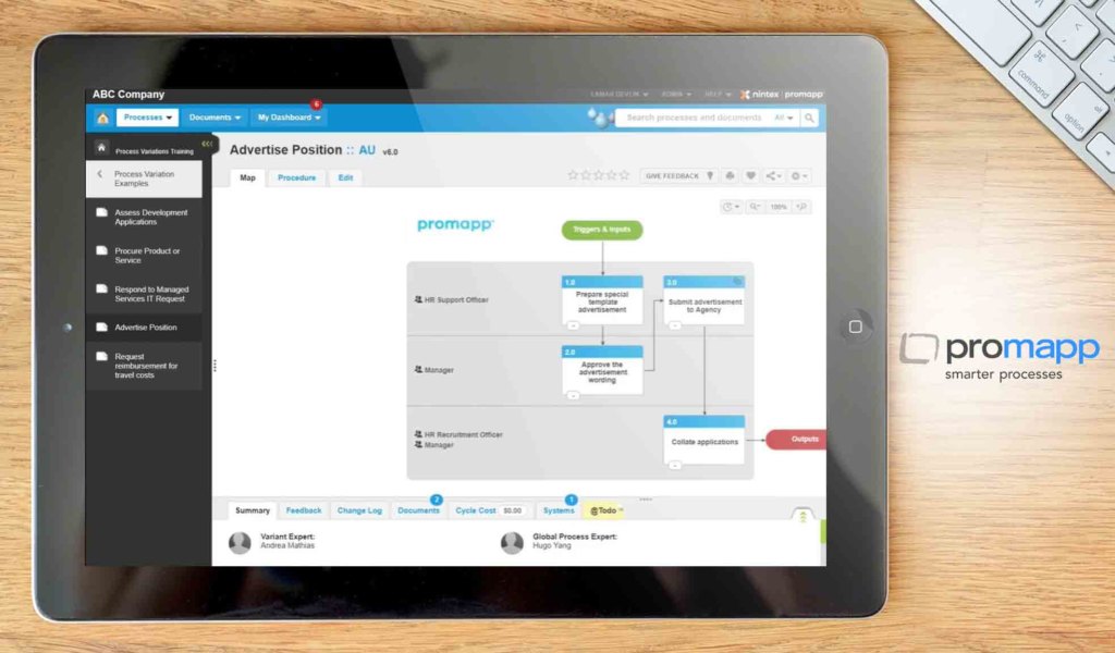 Promapp dashboard example