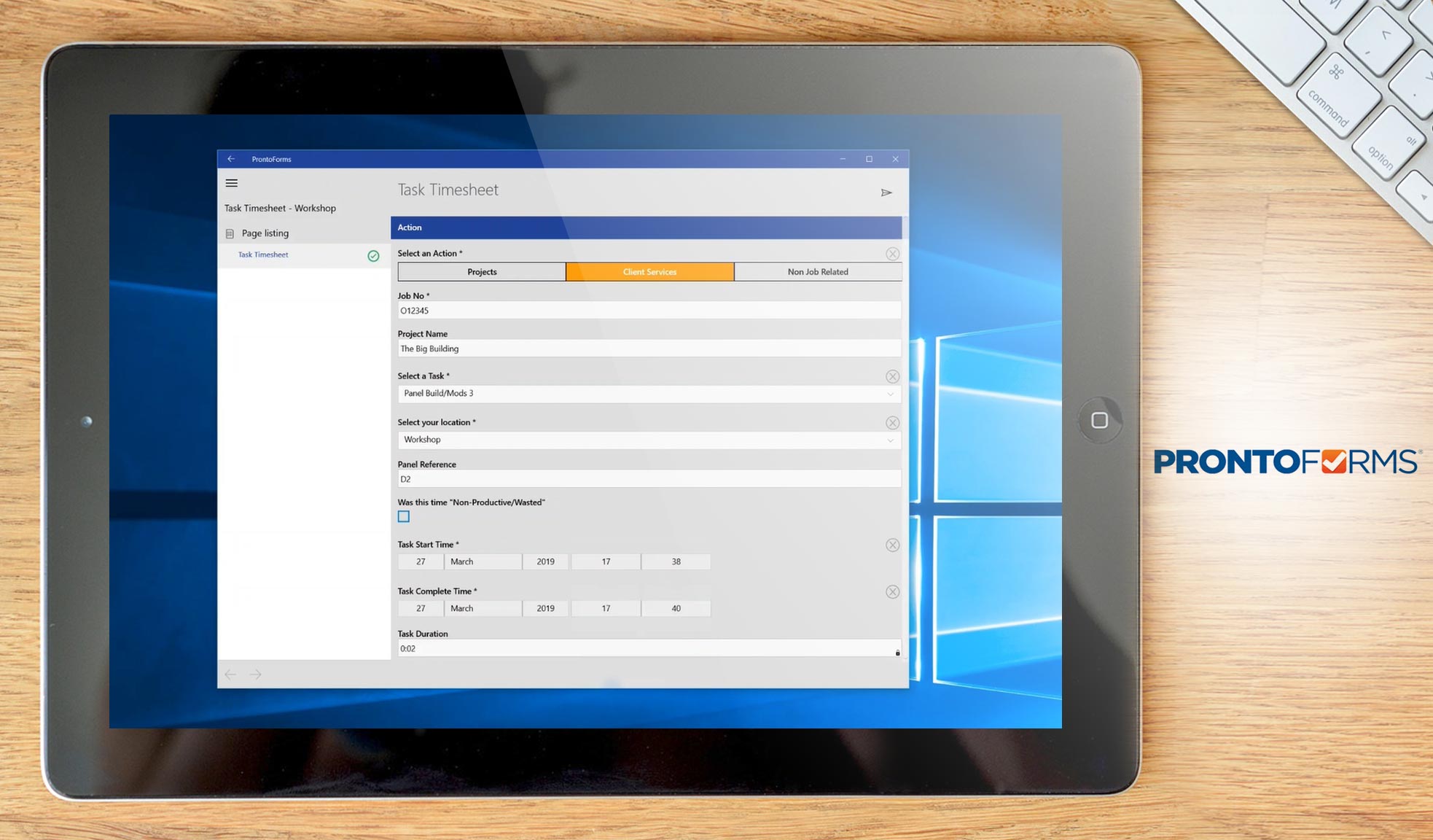 ProntoForms dashboard