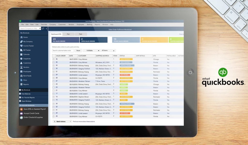 QuickBooks Enterprise FSM dashboard example
