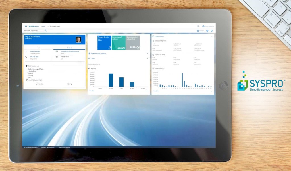 SYSPRO dashboard example
