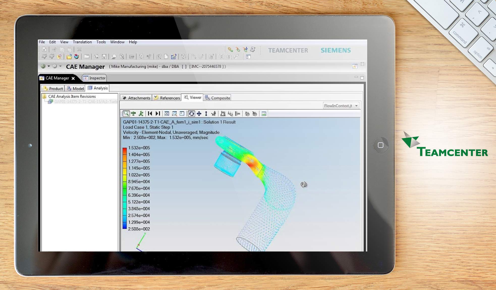 Siemens Teamcenter PLM dashboard
