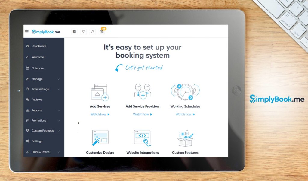 SimplyBook.me dashboard