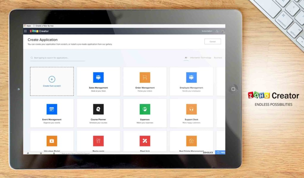 Zoho Creator dashboard example