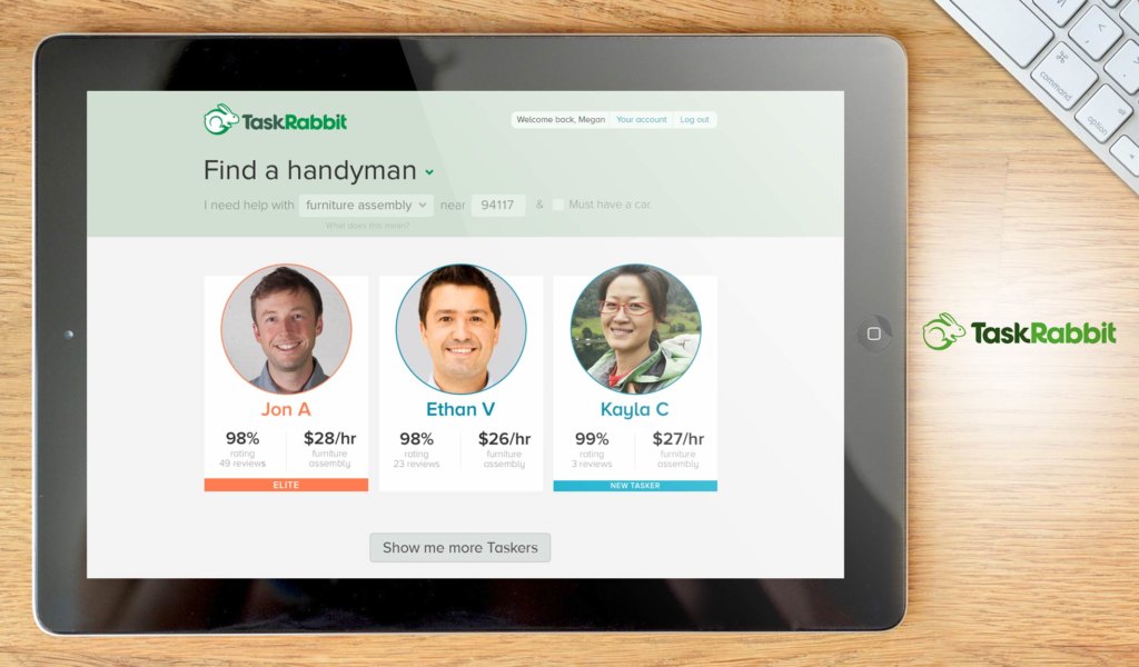 TaskRabbit dashboard