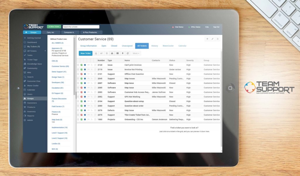 teamsupport dashboard