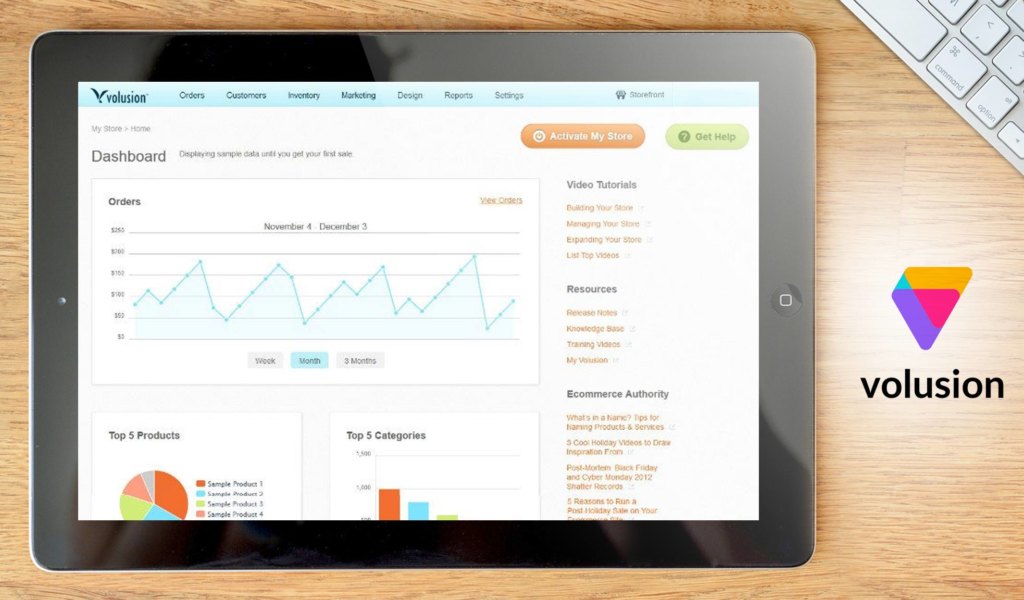 Volusion dashboard example