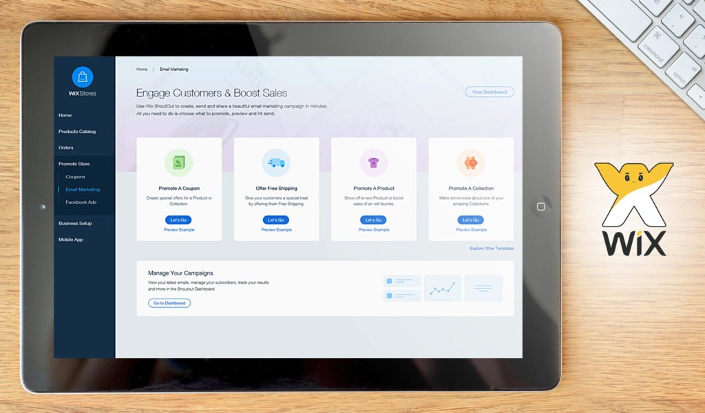 Wix dashboard example