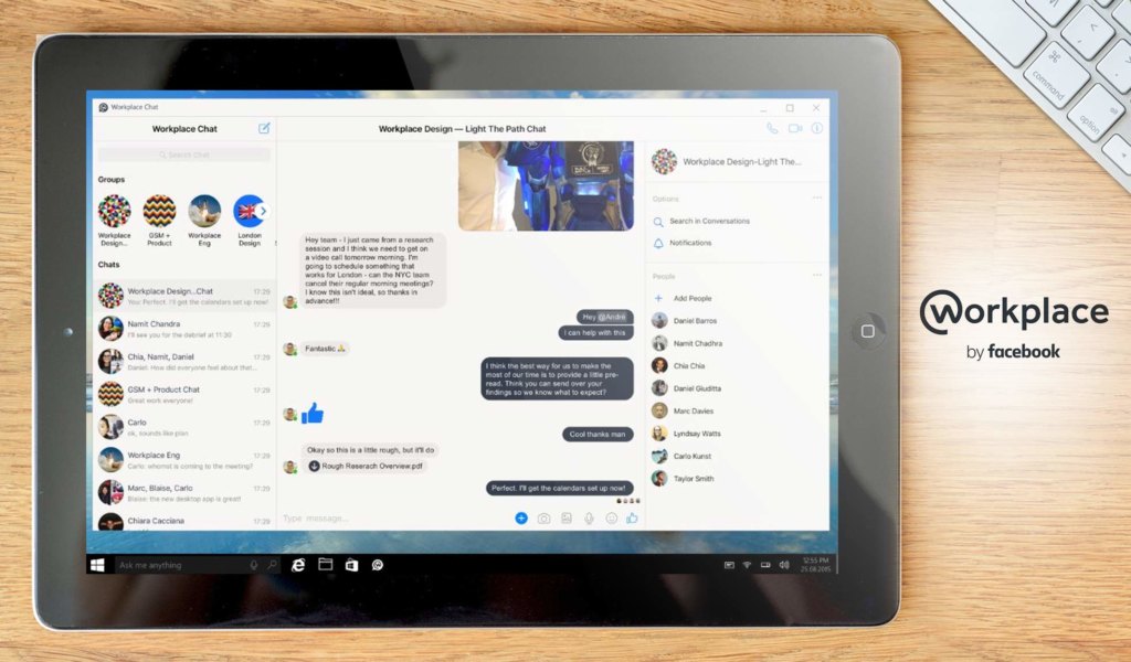 Workplace by Facebook dashboard example