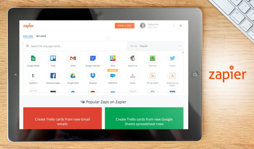 Zapier dashboard