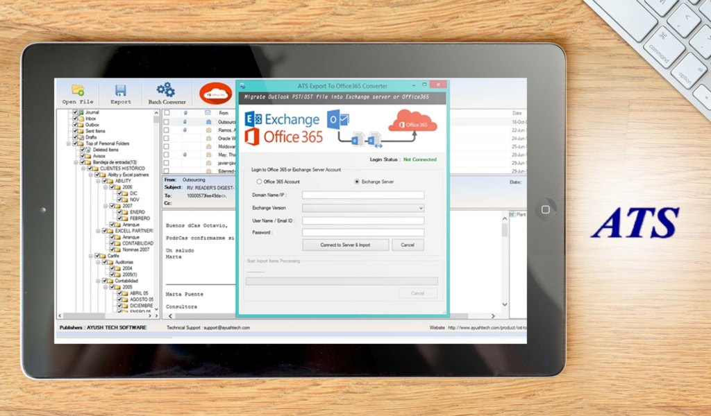 ATS OST to PST Converter dashboard