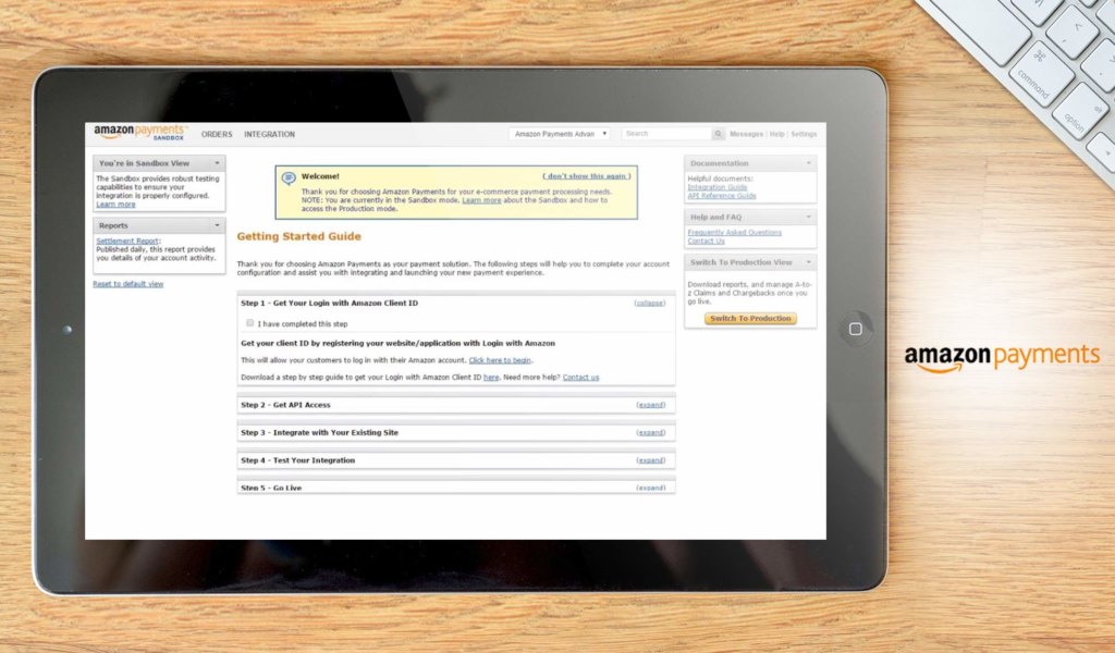 Amazon Payments dashboard