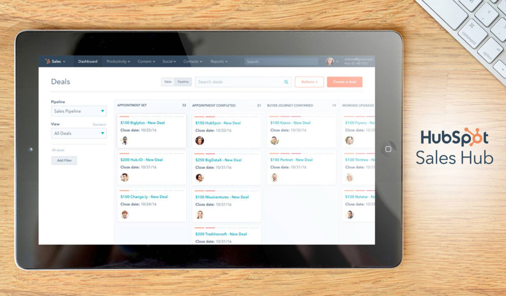 HubSpot dashboard example
