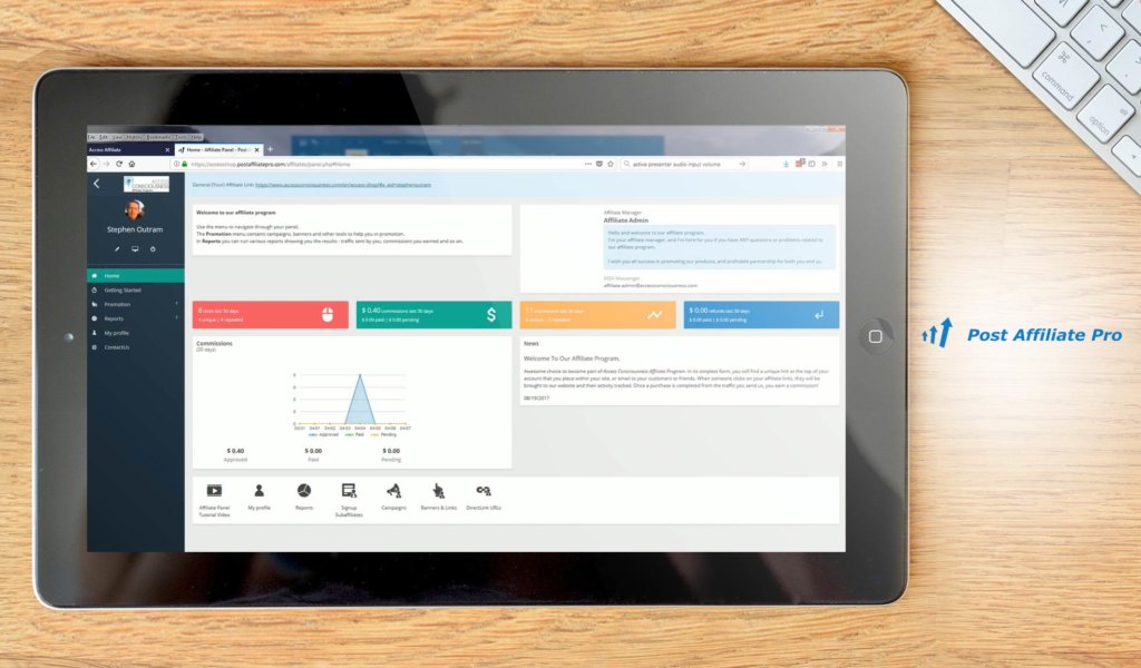 Post Affiliate Pro dashboard example